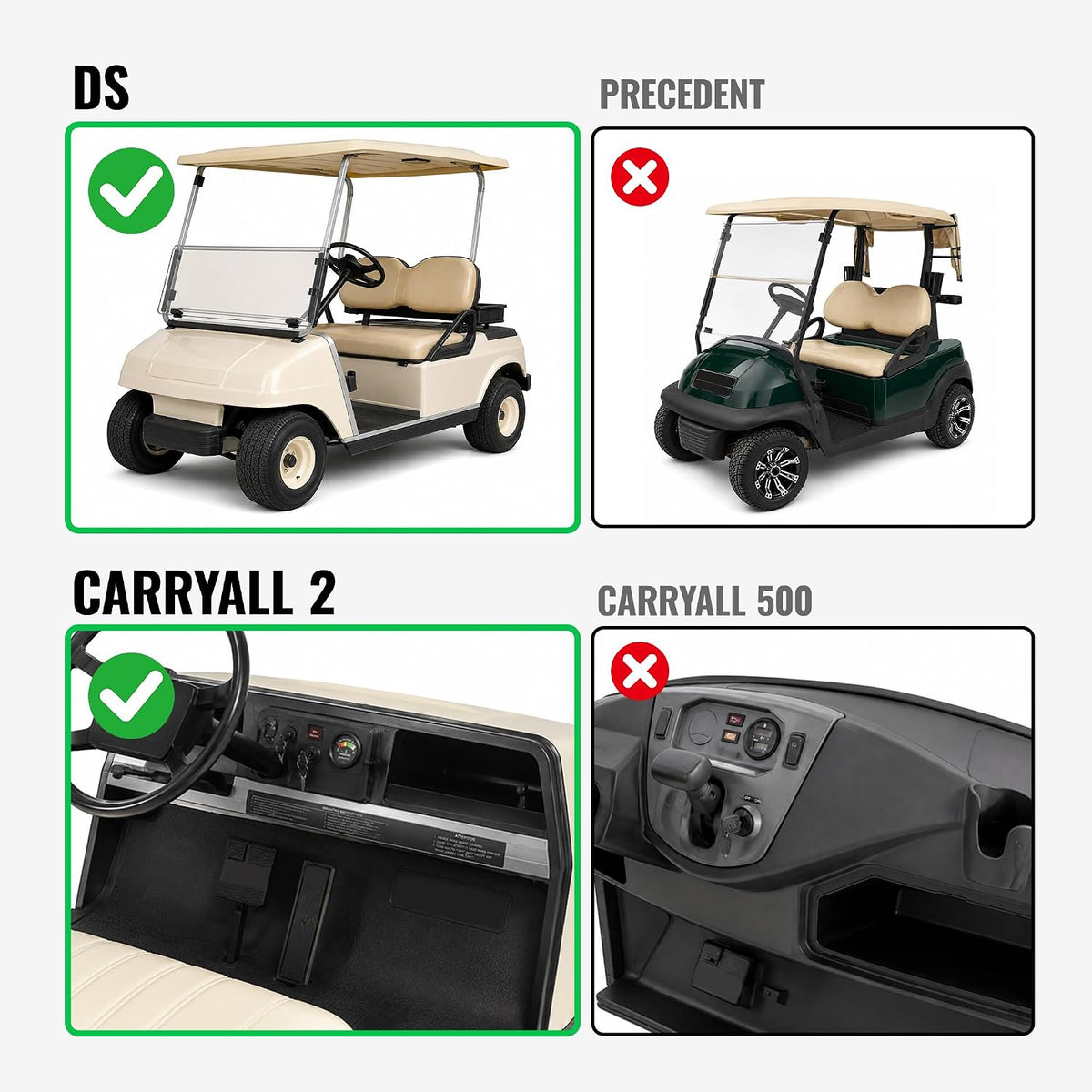 ECOTRIC Dashboard Cover Compatible with 1982-Up Club Car DS Golf Cart
