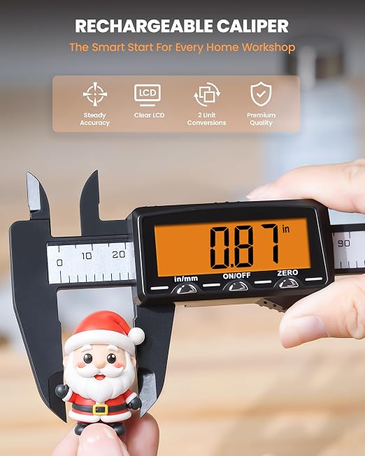 HARDELL Rechargeable Digital Caliper, Auto-Off Micrometer – Everyday Caliper