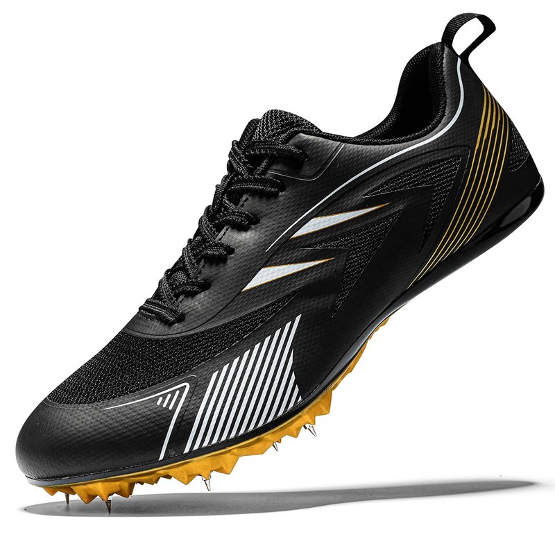 REXSVAN Track and Field Shoes for Men Women 8 Spikes Boys and Girls Kids Running Racing Shoes Black