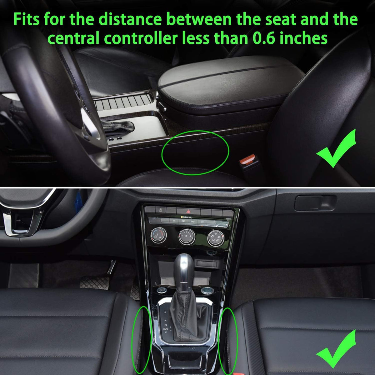 Car Seat Gap Filler w/ 3.36" Cup Holder Organizer Black