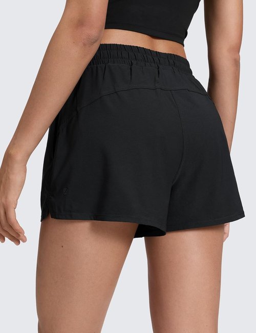 CRZ YOGA Athletic Shorts for Women - High Waisted 2-in-1 Design with Pockets for Tennis & Running