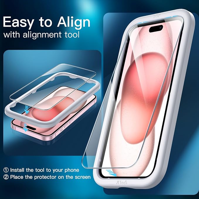 JETech Screen Protector for iPhone 15 6.1-Inch