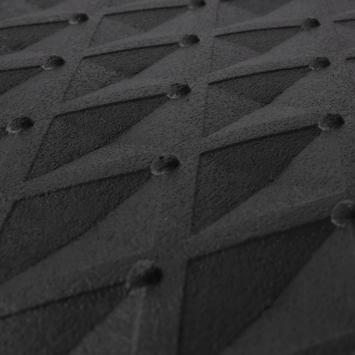 CAR PASS Black Rubber Car Mats, All-Weather Floor Mats Full Set Durable Anti-Slip 3D Rhombus Waterproof Automotive Pad Trim to Fit Liner Universal Fit for Sedan SUV Truck Van, 4 Pcs All Black Rubber