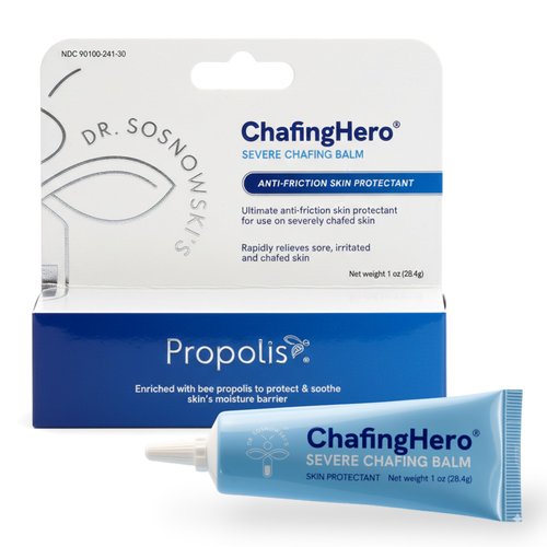 Dr Sosnowski's ChafingHero® Anti-Chafe Balm | Soothes Severe Chafing & Protects from Friction | Propolis, Camphor, Coconut Oil | Arms, Thighs, Bra | Athletes or Everyday | Fragrance-Free, 1 oz