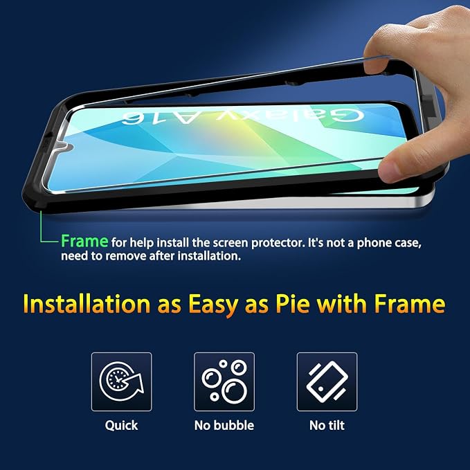 QsmQam 3 Pack Screen Protector for Samsung Galaxy A16 4G/5G + 3 Pack Camera