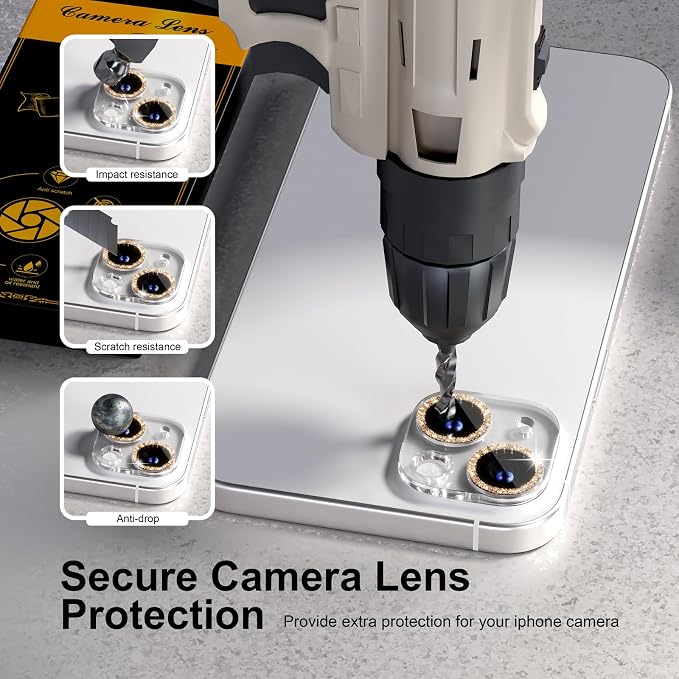 for 6 Pack iPhone 15 / iPhone 15 Plus Camera Lens Protector 9H Tempered Glass