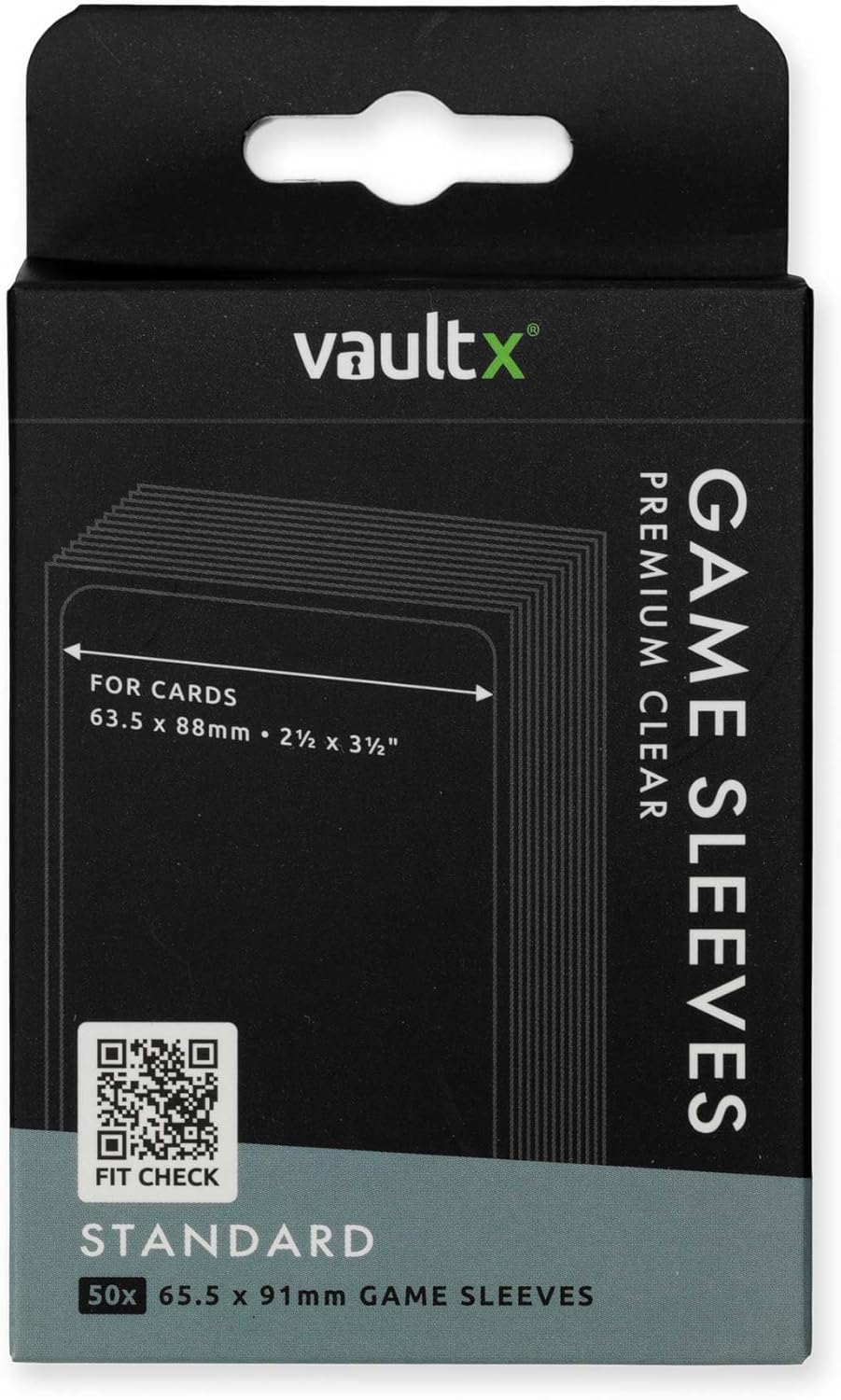 Vault X Board Game Sleeves - Premium Clear Protection for Standard Cards | 65.5 x 91mm (50 Pack)