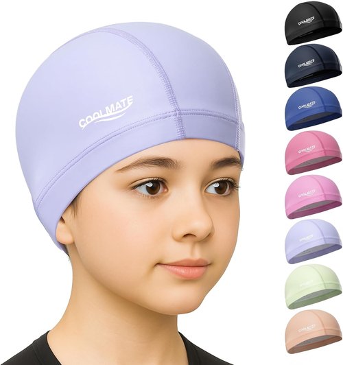 COOLMATE Swim Cap for Women, Men & Kids - Lightweight Silicone, Water-Resistant & Non-Slip Fit | Perfect for Pool Swimming (1 Pack)