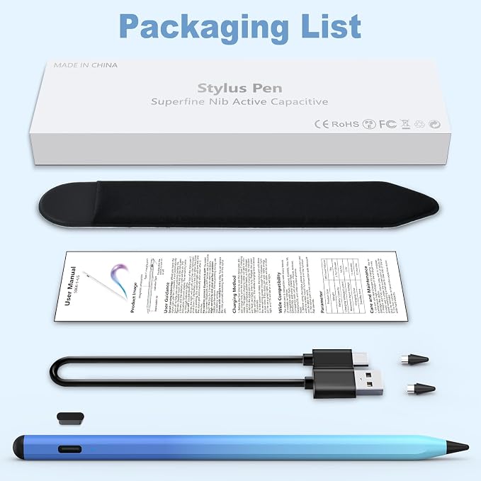 Stylus Pen for iOS&Android Touch Screens, Active Pencil for Samsung, Smart