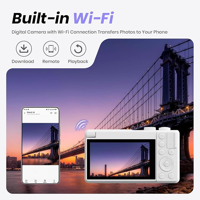 5K Digital Camera for Photography, 2026 Latest 80MP Autofocus WiFi Vlogging