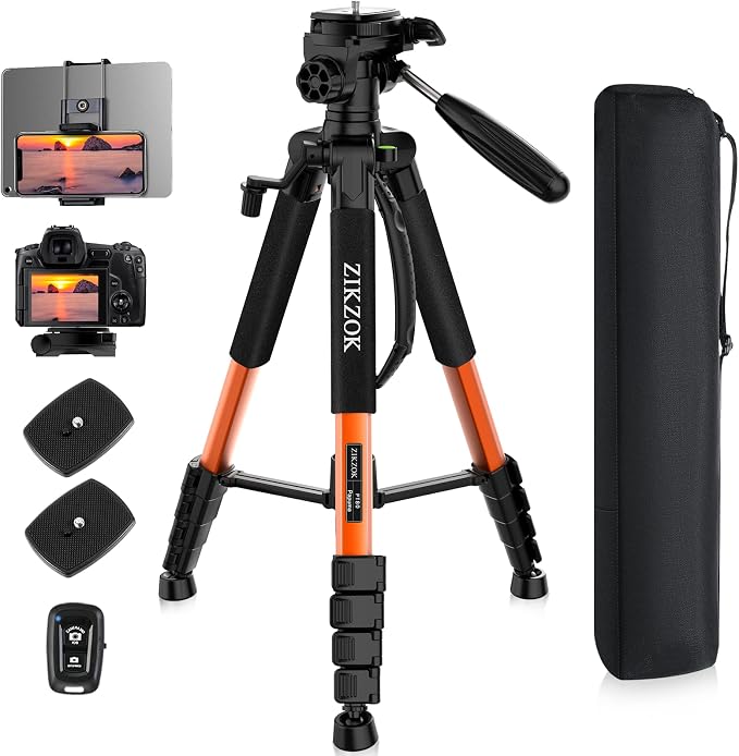 75inch Camera Tripod for ipad iPhone, Heavy Duty Aluminum Tripod
