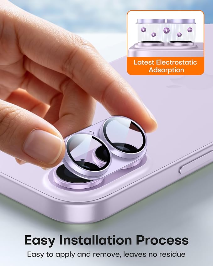 TAURI 2 Pack for iPhone 17 Camera Lens Protector, Full Coverage Military-Grade