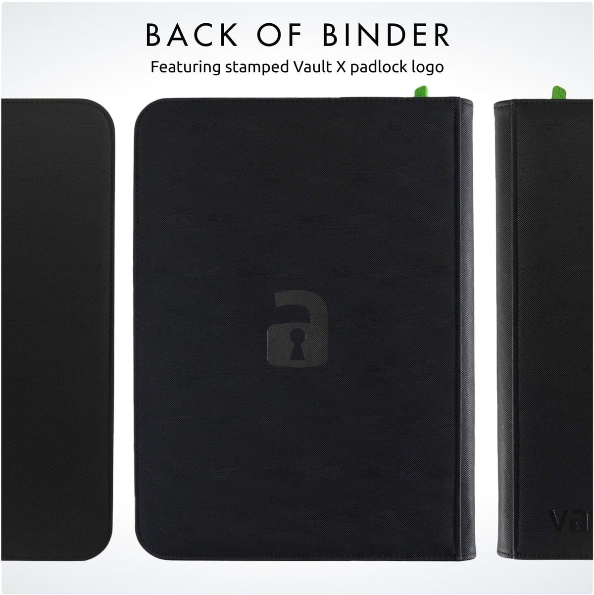 Vault X 9 Pocket Trading Card Zip Binder - Premium Exo-Tec Material, Holds 360 Cards | Black