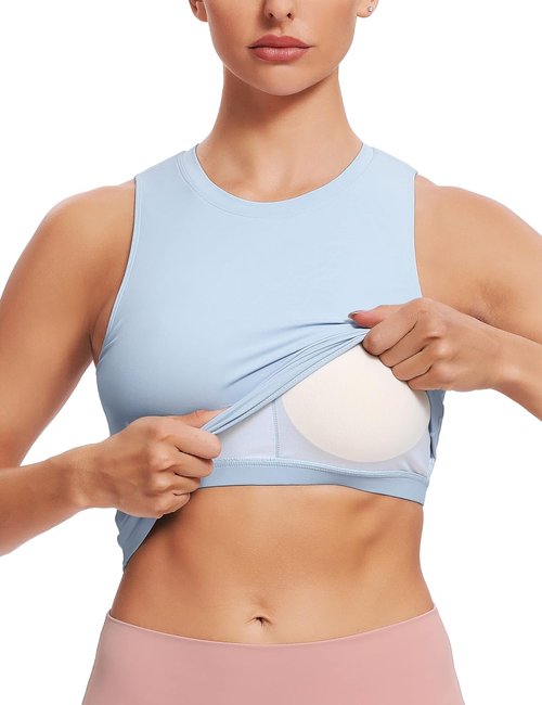 Natural Feelings Nudi Sports Bras - Removable Padded Yoga Tank Tops for Women | Sleeveless Fitness Crop Tops