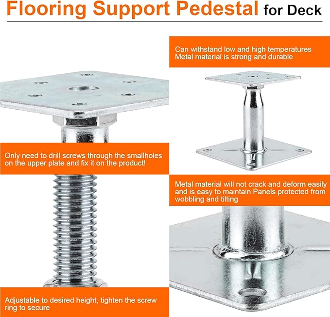 8 Pack Adjustable Support Jack for The Floor,Deck Foundation,Post Floor Joist Jacks,RV Step Stabilizer,Mini Screw Jack- Post 3.5" to 6"