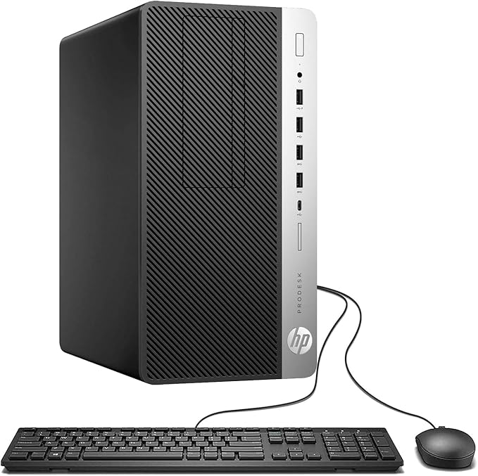 HP ProDesk 600G4 Tower Desktop Computer | Intel i7-8700 (3.4) | 8GB DDR4 RAM | 500GB SSD Solid State | Wi-Fi 5G + Bluetooth | Windows 11 Professional | Home or Office PC (Renewed)