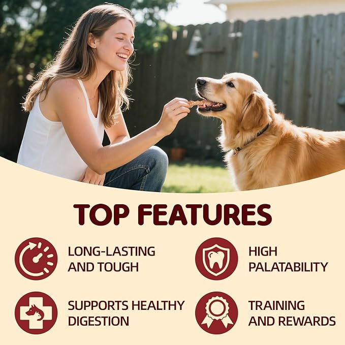 TailParty Turkey Tendons for Dogs, 5.08 oz, Large Dog Training Treats, Natural Long-Lasting Chew Snacks, High-Protein Beef Tendons, Healthy Hypoallergenic Turkey Bone(4 Units/Pack)