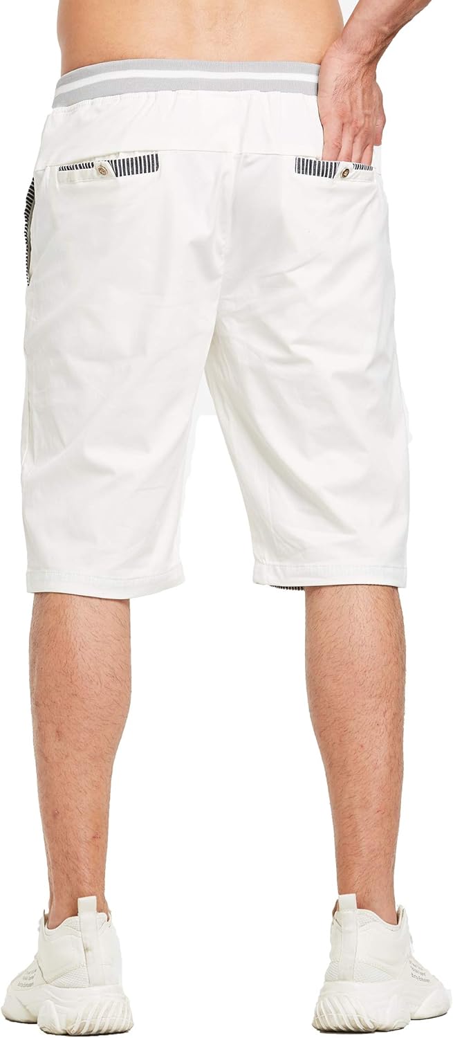 Tansozer Men's Casual Beach Shorts - Classic Fit with Drawstring, Elastic Waist & Pockets