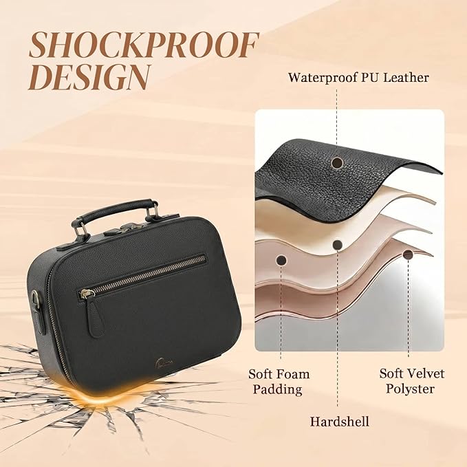 Camera Sling Bag, Waterproof PU Leather Crossbody Camere Bag