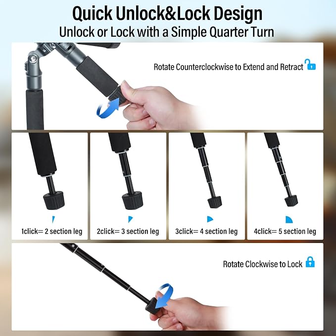 SIRUI Compact Mini Desktop Tripod, Loaded up to 17.64lbs, Phone Holder Included