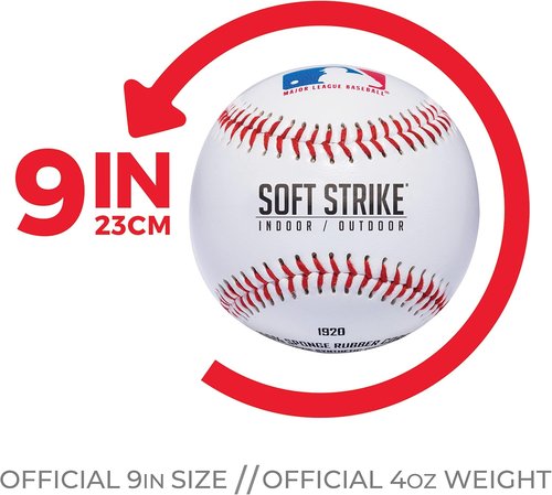 Franklin Sports Soft-Strike Teeball - Official Size & Weight - Safe Hollow Rubber Core - Indoor/Outdoor Use
