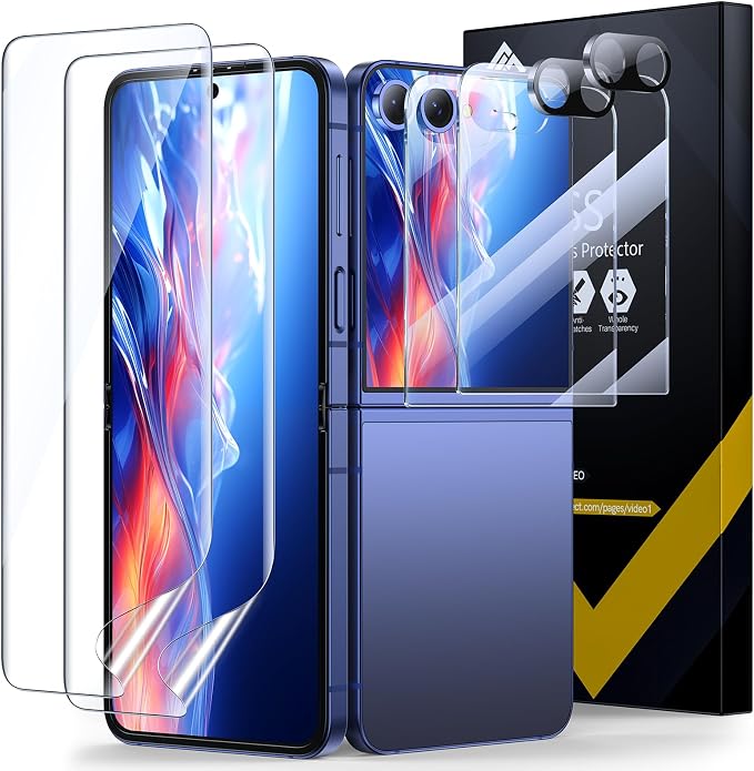 【2+2+2】EGV for Samsung Galaxy Z Flip 7 Screen Protector, Self-Healing Soft TPU