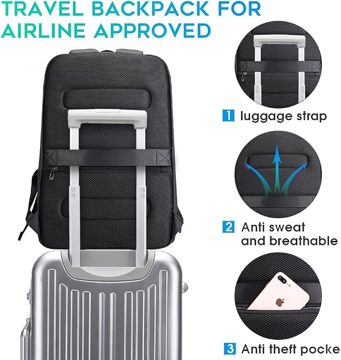 BANGE Business Smart Backpack Waterproof fit 15.6 Inch Laptop Backpack