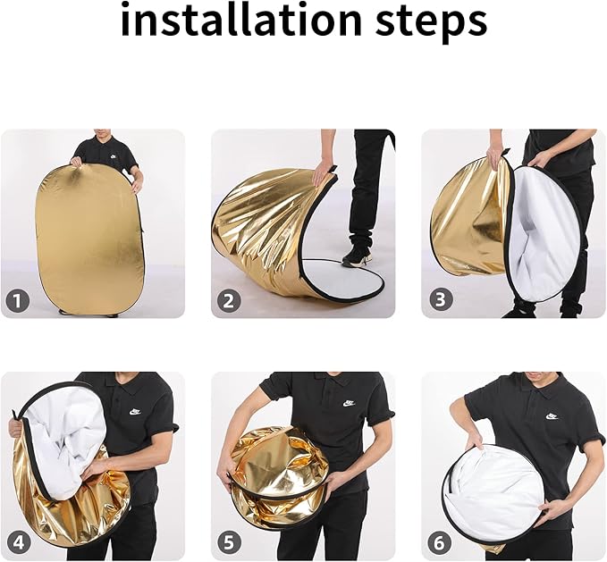 Godox 35"x47"/90x120cm Collapsible Photography Light Reflector, 5-in-1 Oval