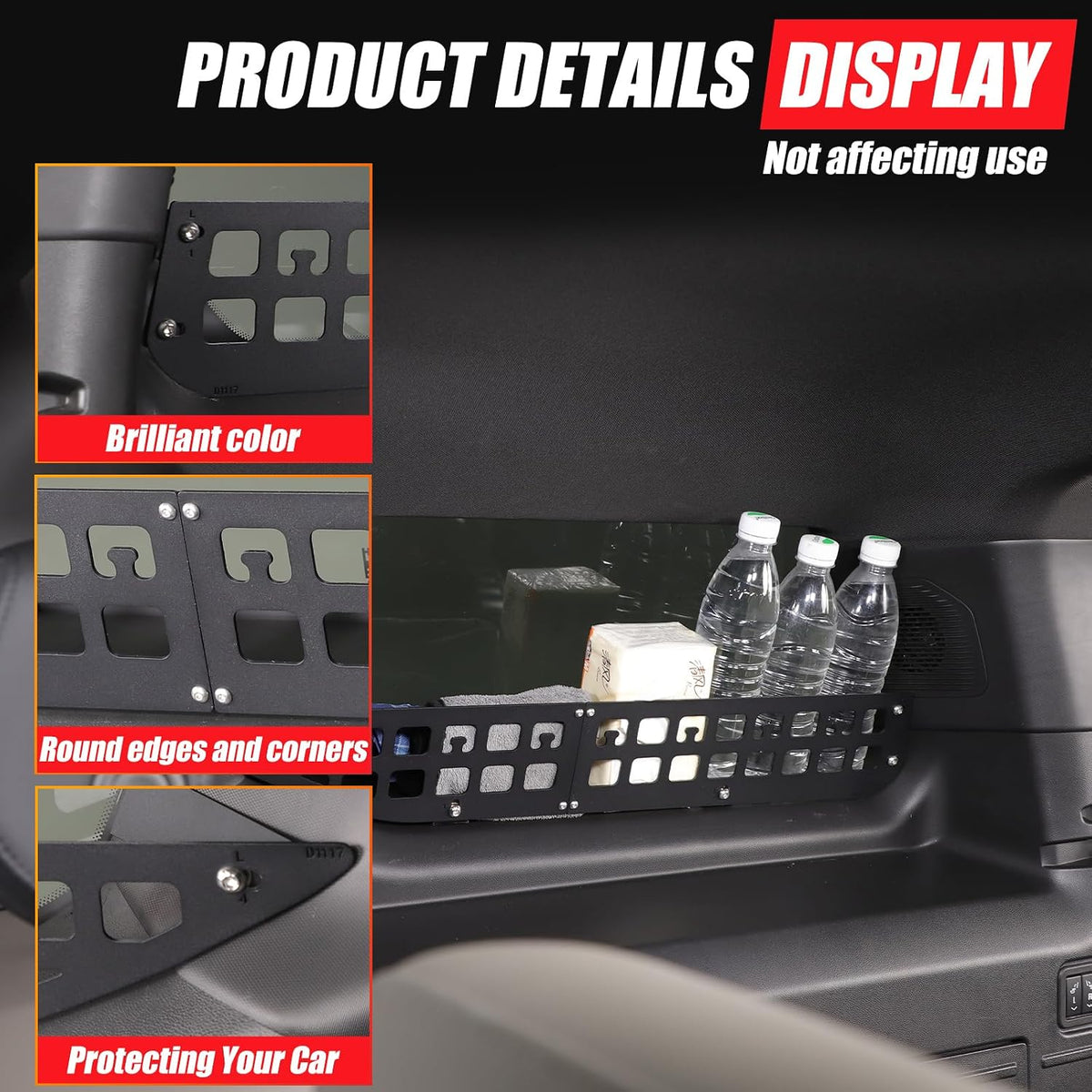 for Hummer EV Accessories Trunk Side Rack Cargo Storage Modular Shelf for 2024 2025 2026 Hummer EV SUV Trunk Organizer Rear Side Window Left and Right Multifunctional Storage Basket Bag (2PCS)