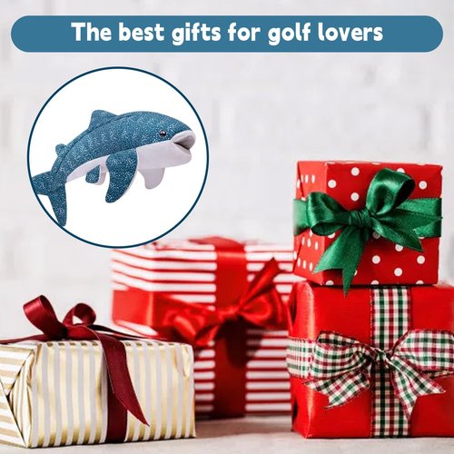Funny Shark Golf Headcover, Animals Plush Golf Club Head Covers, Small Size Fits Hybird and Irons, Large Size Fits Standard 460cc Driver Head