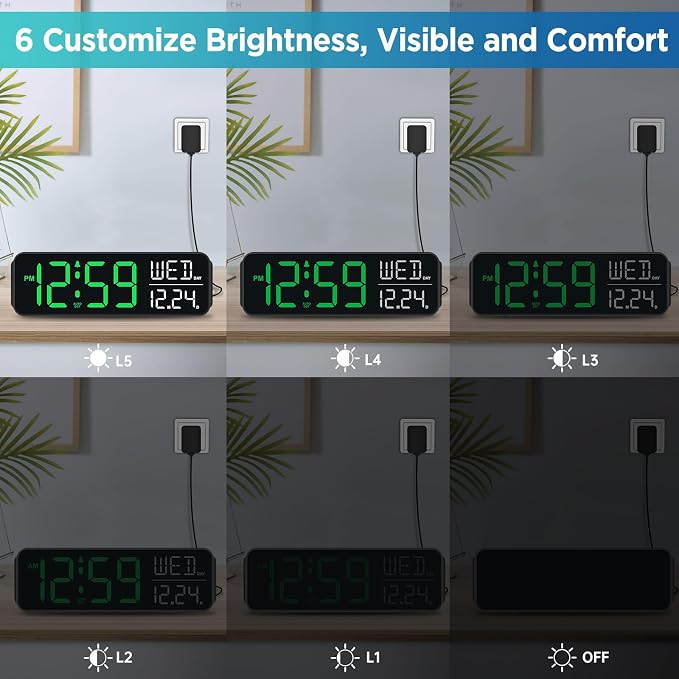 Peakeep Large Display Digital Alarm Clock