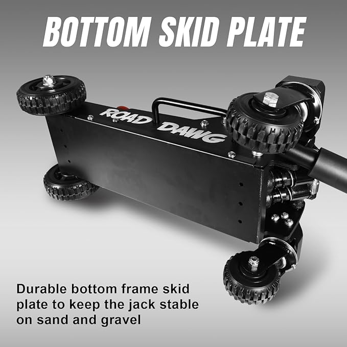 ROAD DAWG 3 Ton Big Wheel Off-Road Jack, Professional Aluminum and Steel Racing Floor Jack with Dual Pistons Quick Lift Pump, Lift for Trucks, SUVs, ATVs Off road Vehicles,6000lb Capacity, AT830006XDL