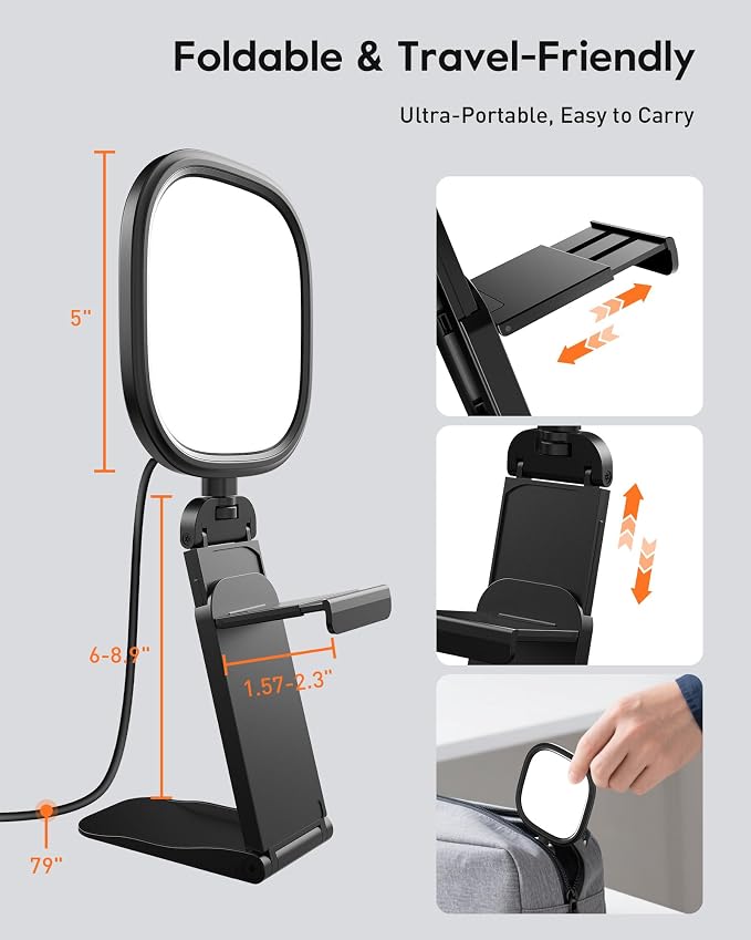 Upgraded Ring Light for Laptop, Monitor & Desk – Eye-Caring Diffused LED