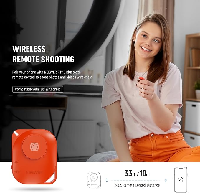 NEEWER 12" Ring Light with Stand Tripod Compatible with iPhone, 24W LED RGB