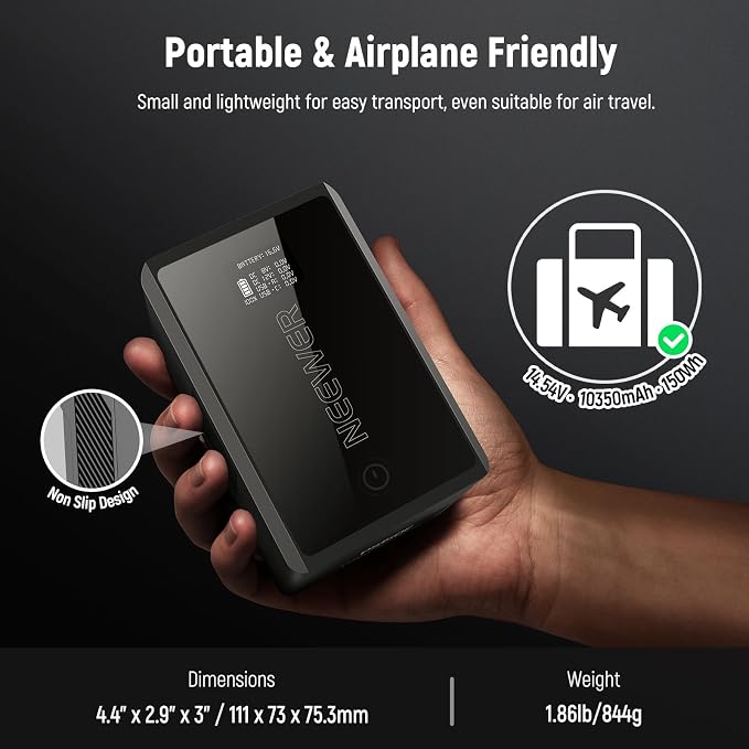 Neewer V Mount Battery PS150E Supports 100W PD USB C Fast Charging, 10350mAh
