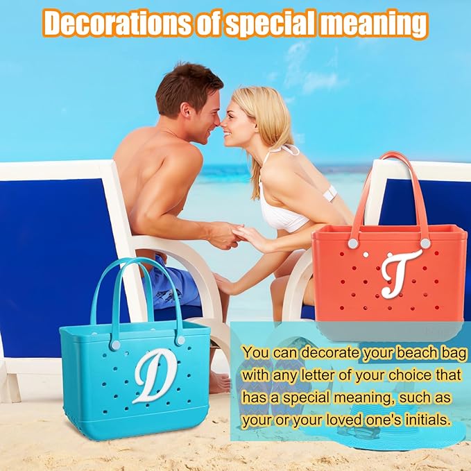 Mity rain Letter Charms for Bogg Bag，Alphabet Lettering Accessories Charms Compatible with Bogg Bag Original All Models, Insert Decorative Letter for Handbag Beach Tote Bag P