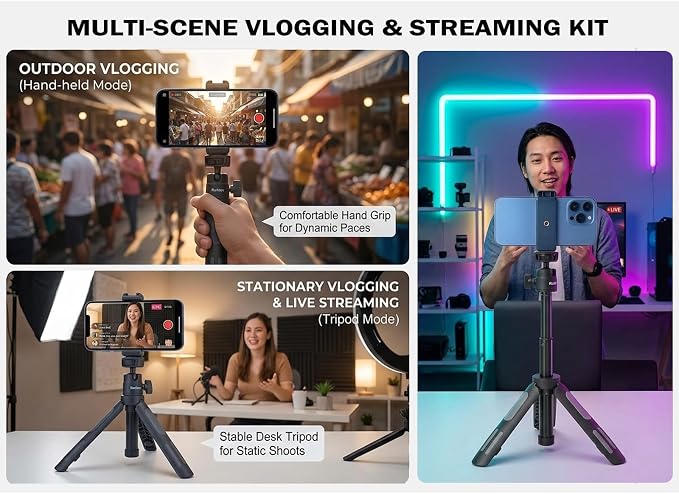 Ruittos Phone Tripod Stand and Selfie Stick