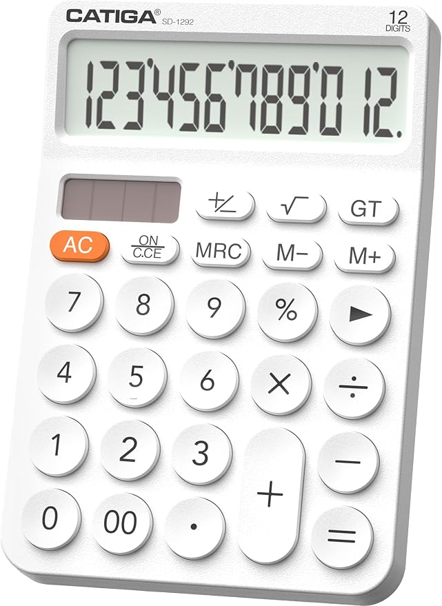 CATIGA 12 Digit Desktop Calculator Basic Desk Calculator