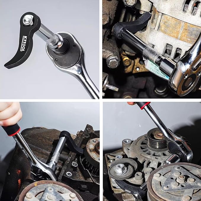 9 Pcs Pry Bar Wrench Adaptor Head Set, Crowbar Adapter Head Tool, Half Shaft Removal Car Repairing Tools 1/2" 3/8" 1/4" D 8pt 4pt (Square) Profile, with Extension Bar