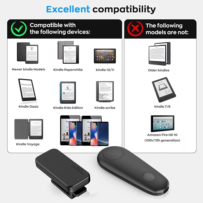 Page Turner for Kindle, Remote Control Clicker for Kindle Paperwhite Colorsoft