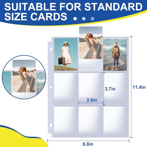 1080 Pockets Card Sleeves by [Brand Name] - 9 Pocket Trading Card Binder Sheets for Baseball, Football & More