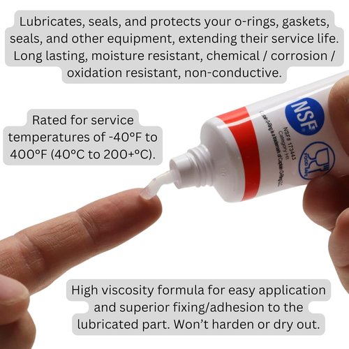 Captain O-Ring Silicone Lubricant Grease - NSF Food Grade for O-Rings, Seals & Gaskets | 1.76oz (50g)