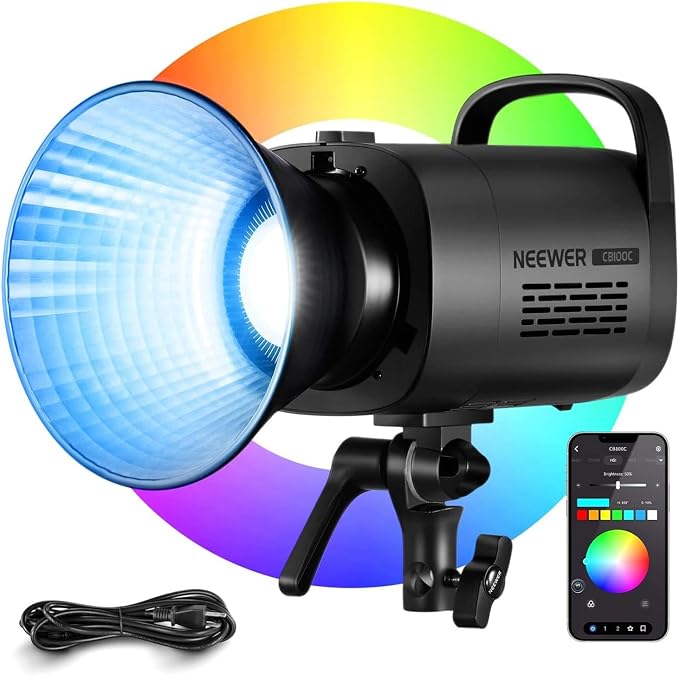 NEEWER CB100C 130w RGB LED Video Light, APP/2.4G Control 360° Full Color