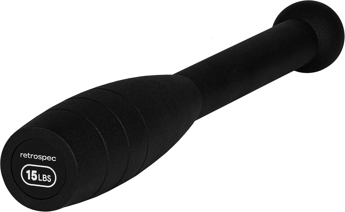Retrospec Grip Steel Club - Versatile Strength Training Tool for Rehabilitation | 5, 10, 15lb Options