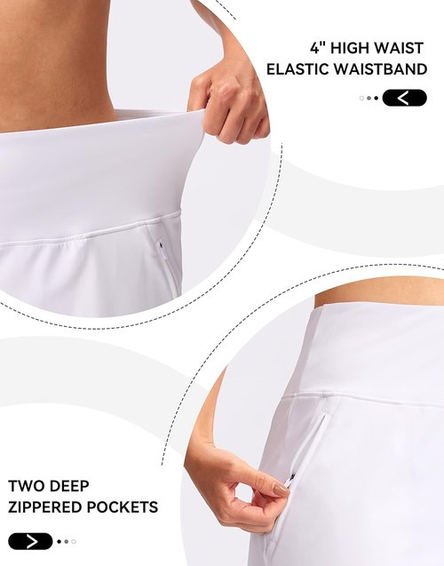 G Gradual Golf Skirts for Women - High Waisted Skorts with Zipper Pockets | Perfect for Tennis & Summer Workouts