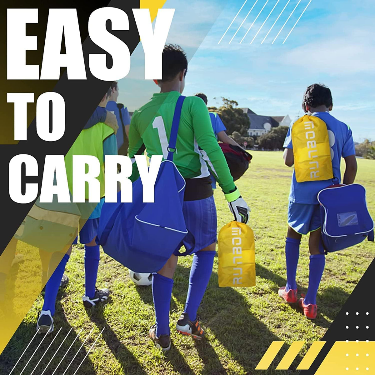 RUNBOW 6x4 FT Portable Kids Soccer Goal - Folding Soccer Net with Carry Bag for Indoor/Outdoor Training