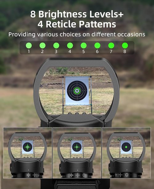 EZshoot Red/Green Dot Reflex Sight - Rechargeable Optic Scope with Multiple Reticles & 20mm Rail Mount