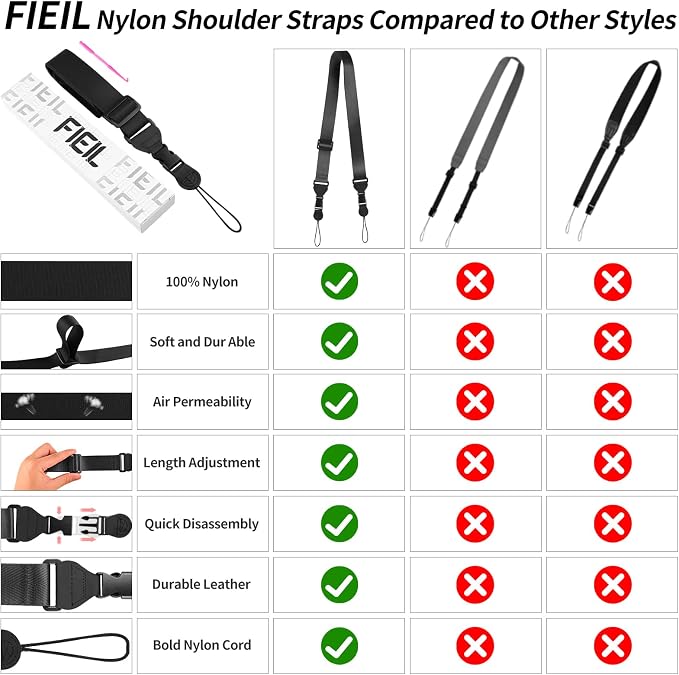 FIEIL Nylon iPad Strap, Adjustable Camera Neck Strap, Comfortable Shoulder Strap