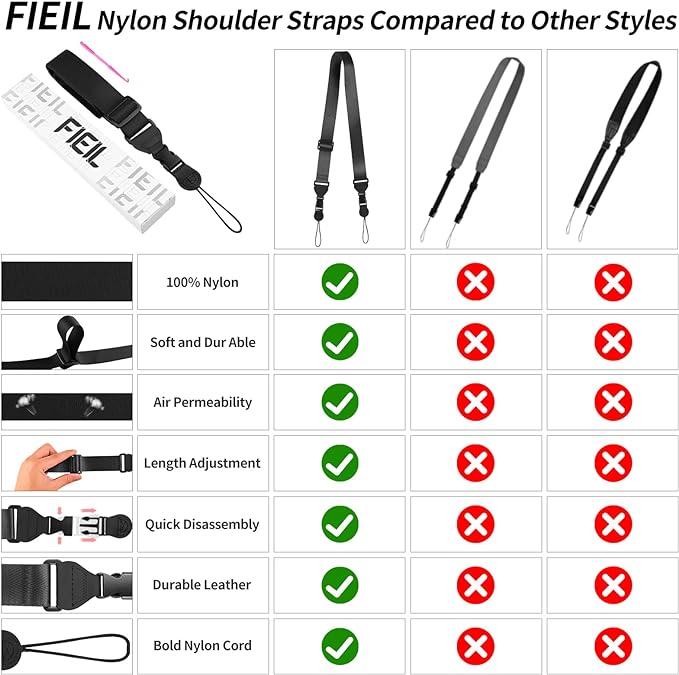 FIEIL Nylon iPad Strap, Adjustable Camera Neck Strap, Comfortable Shoulder Strap