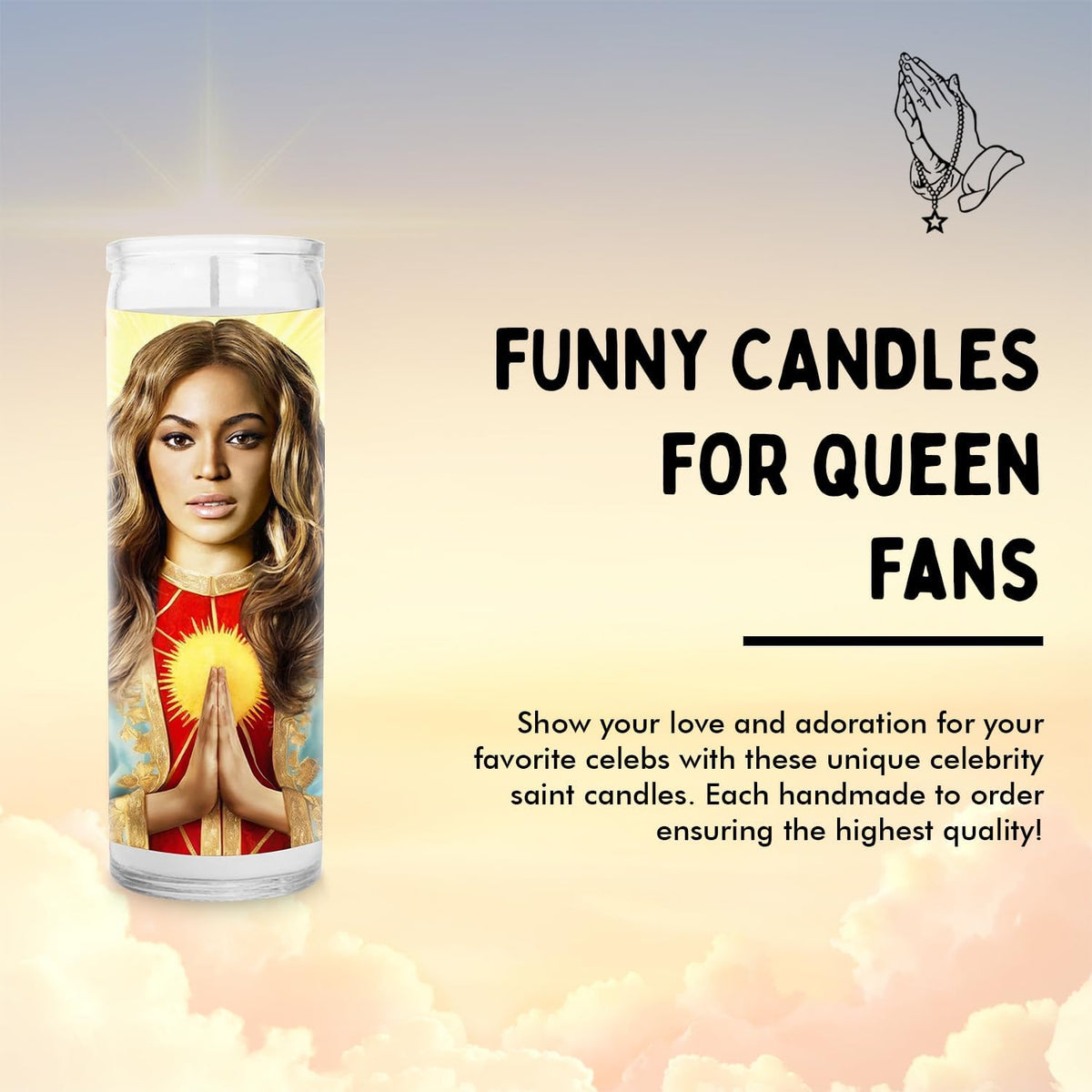 Queen Celebrity Glass Jar Candle - Pop Culture Decor & Music Icon Gift for R&B Fans